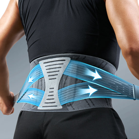 Adjustable Medical Breathable Back Braces For Lower Back Pain with 4 Stays,  Anti-Skid Lumbar Support Belt, Medium