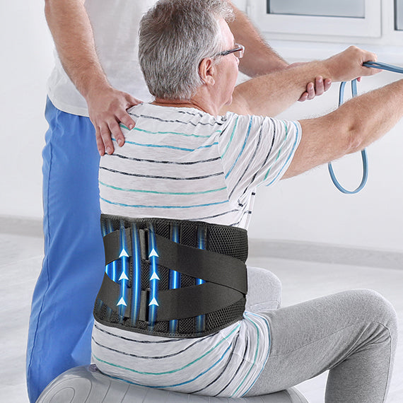 FREETOO Back Brace for Lower Back Pain Relief with Pulley System Lumbar  Support Belt for Men & Women with Lumbar Pad Ergonomic Design and Soft  Breathable 3D Knit Material for Herniated Disc