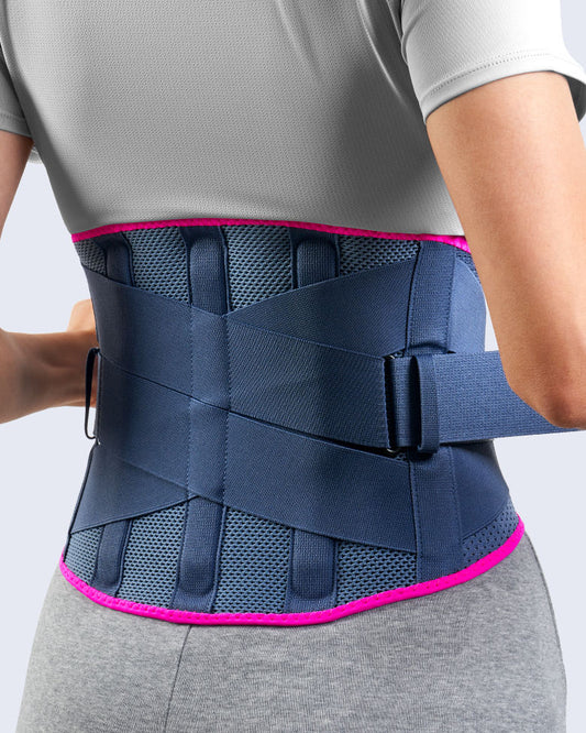 FREETOO Back Braces for Lower Back Pain Relief with 6 Stays, Breathable Back Support Belt for Men/Women for Work , Anti-Skid Lumbar Support Belt