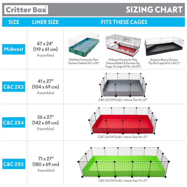 Critter Box and Cage Sizes