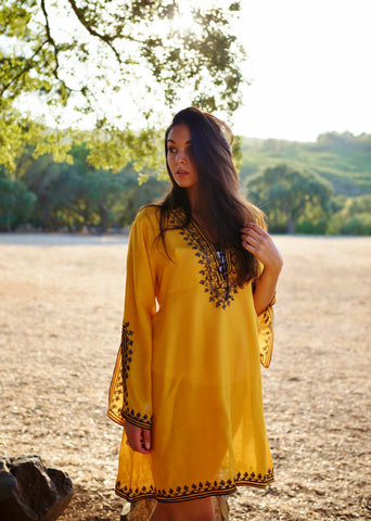 yellow marrakech tunic