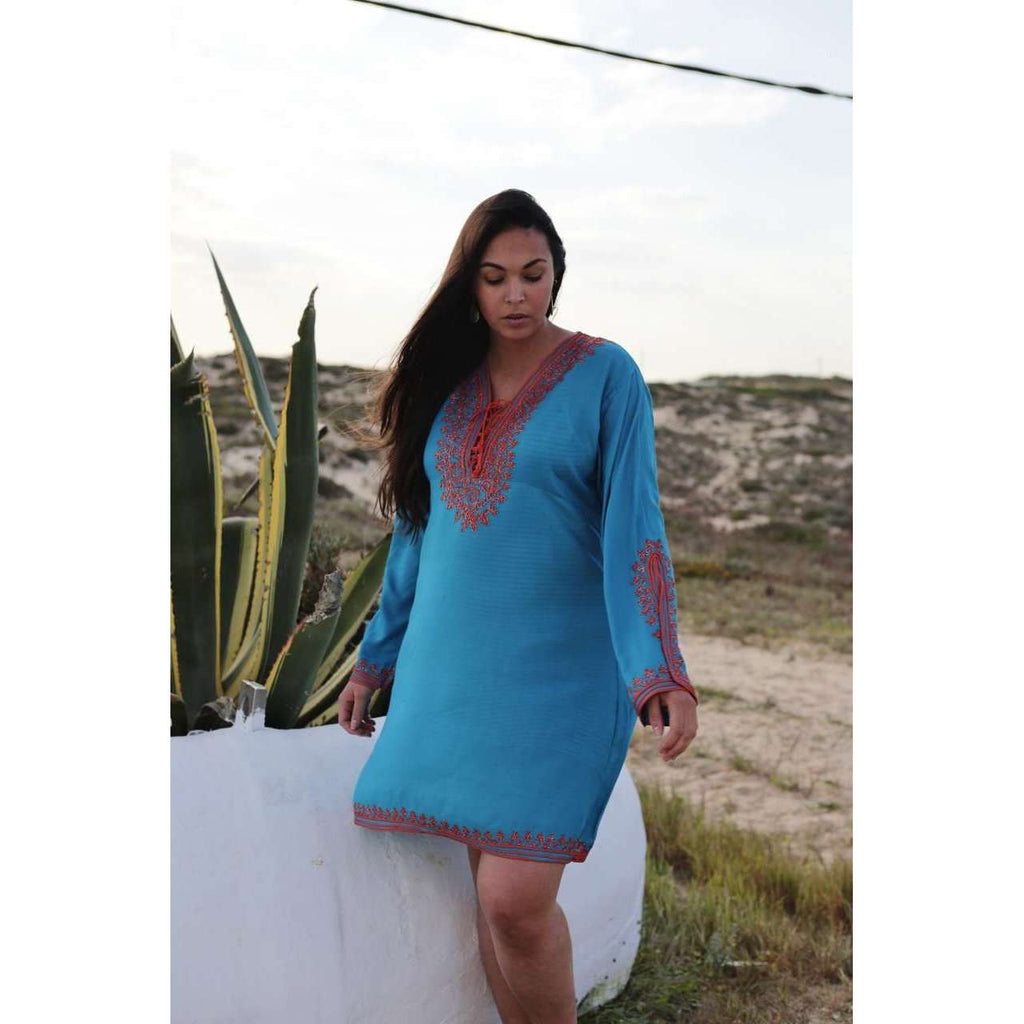 turquoise tunic dress