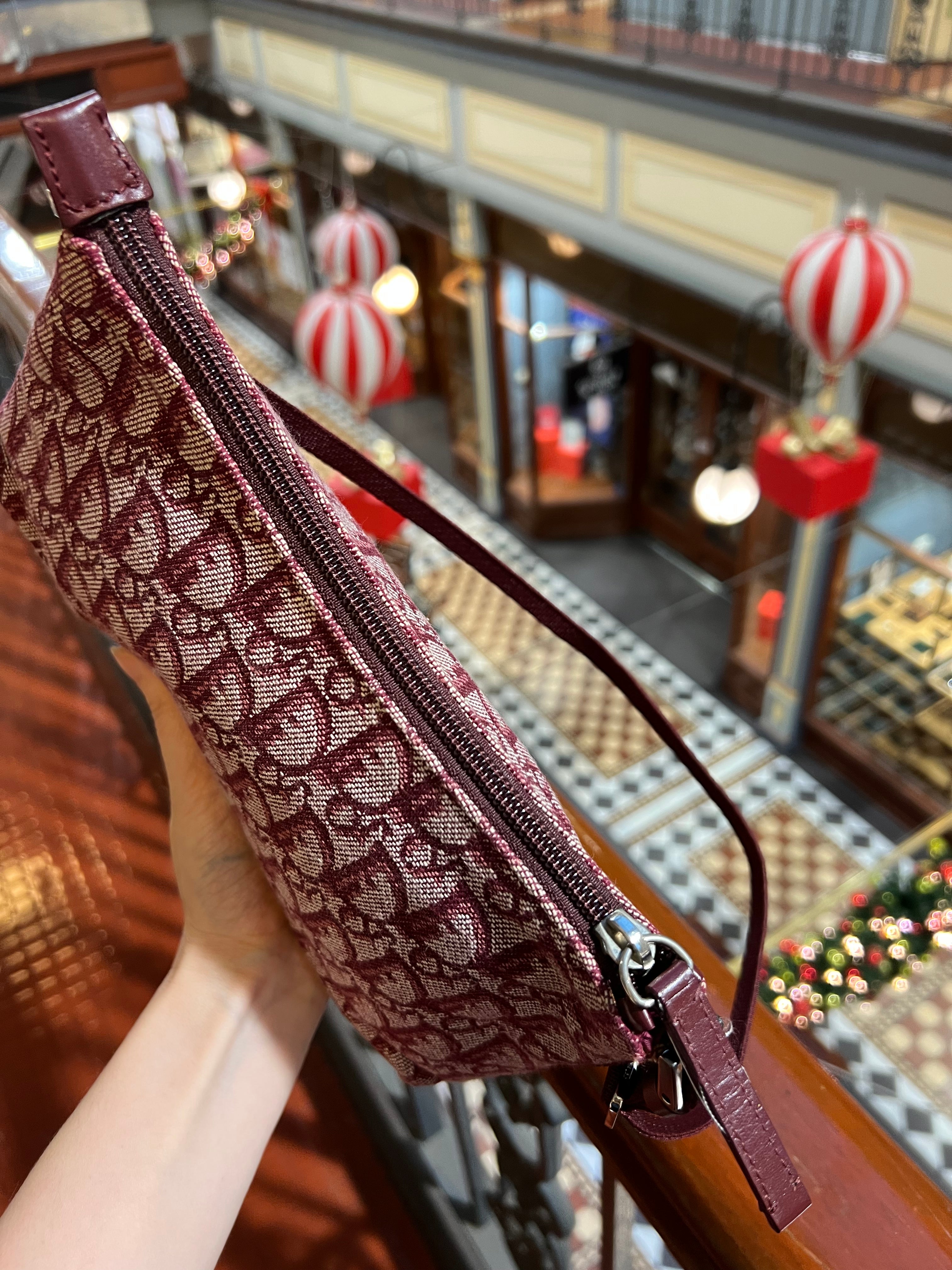 Christian Dior Monogram Clutch Burgundy