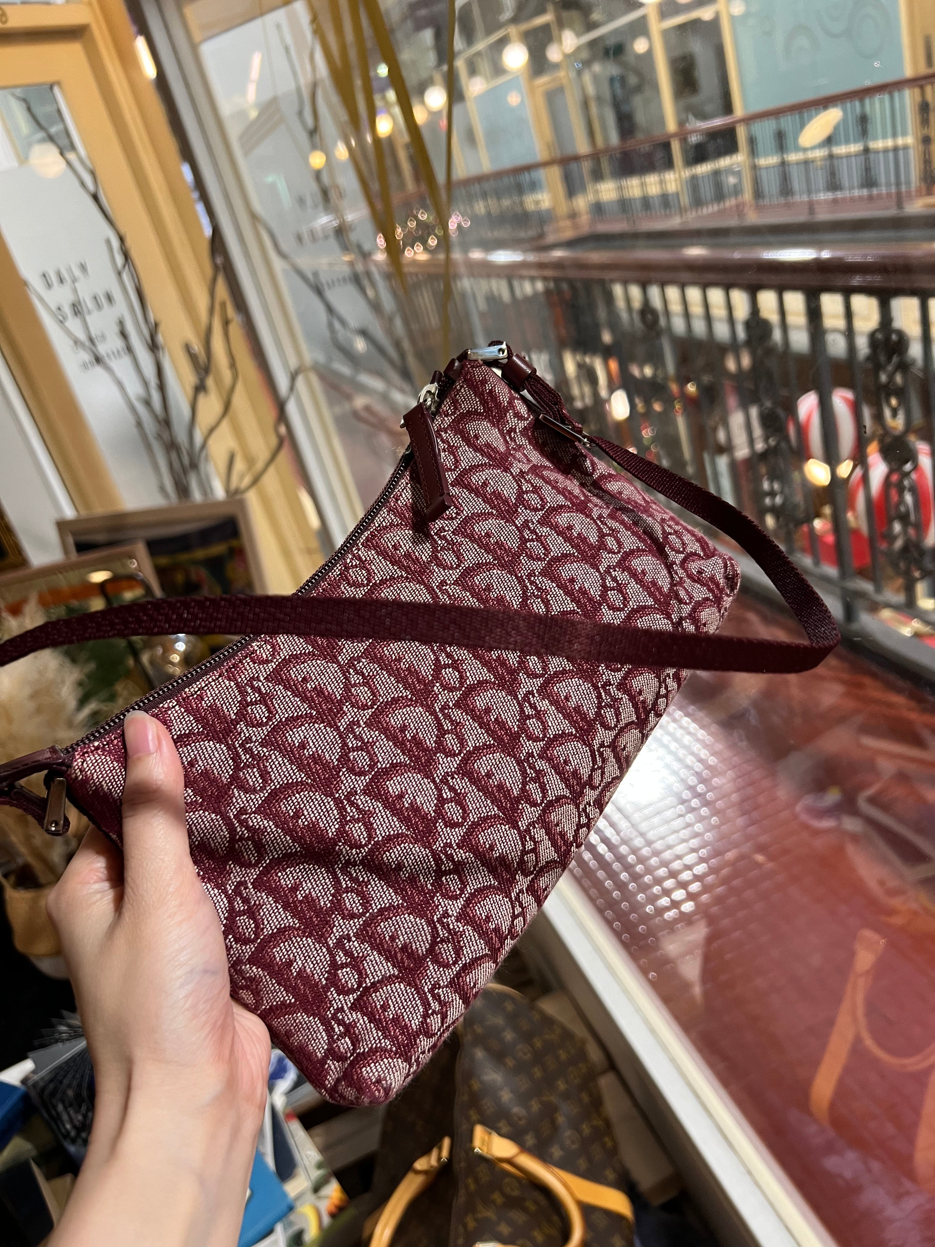 Christian Dior Monogram Clutch Burgundy