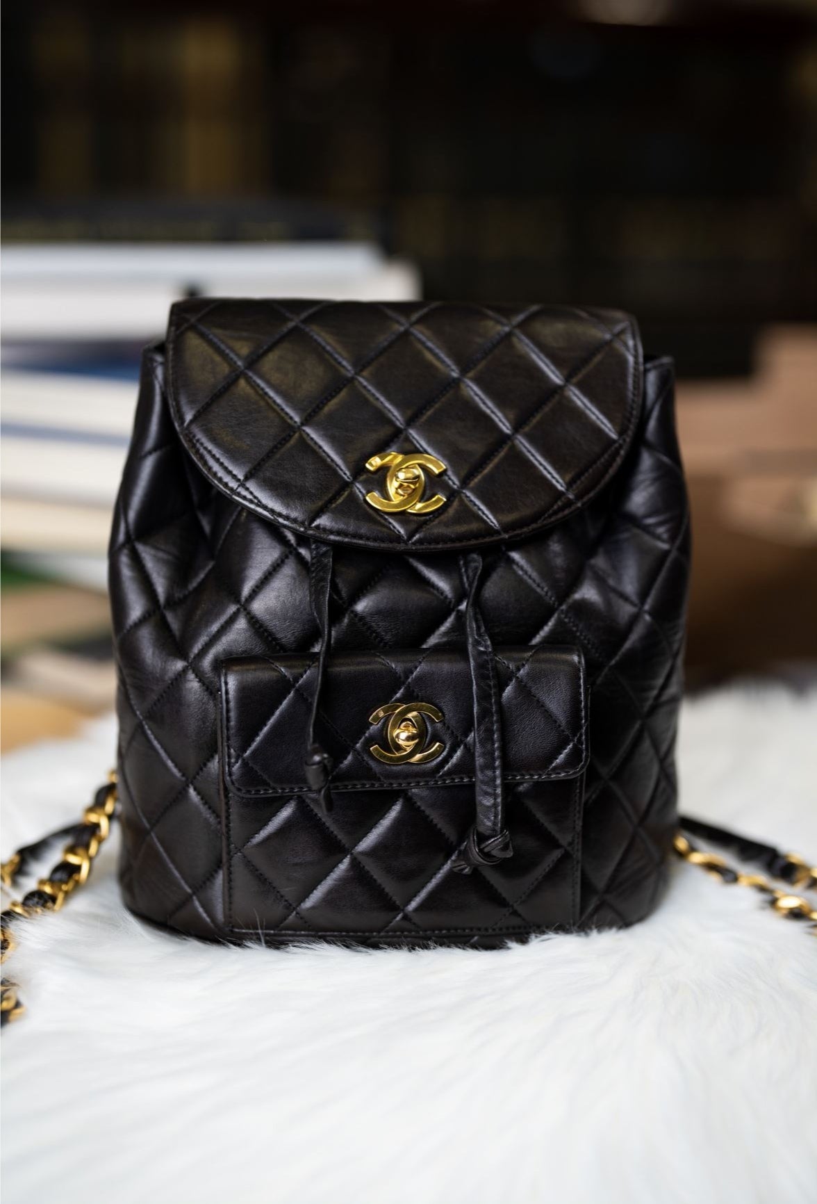 Chanel Vintage backpack black lambskin goldplatedVintageUnited