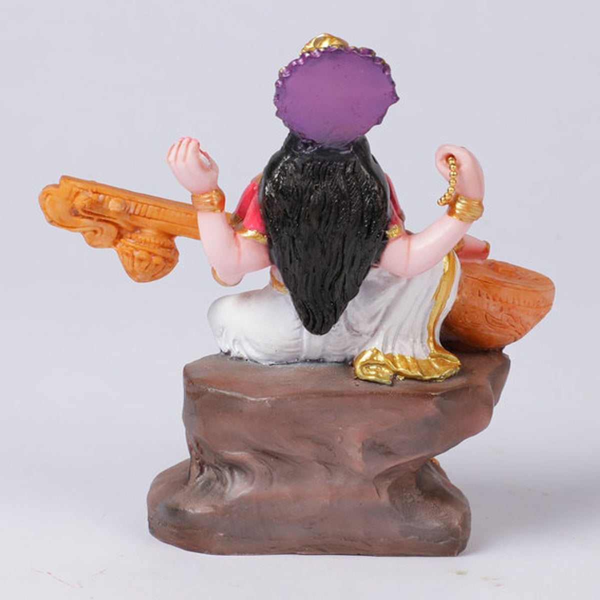 Handpainted Goddess Mata Saraswati Idol for home décor(3.5x2.5x7)