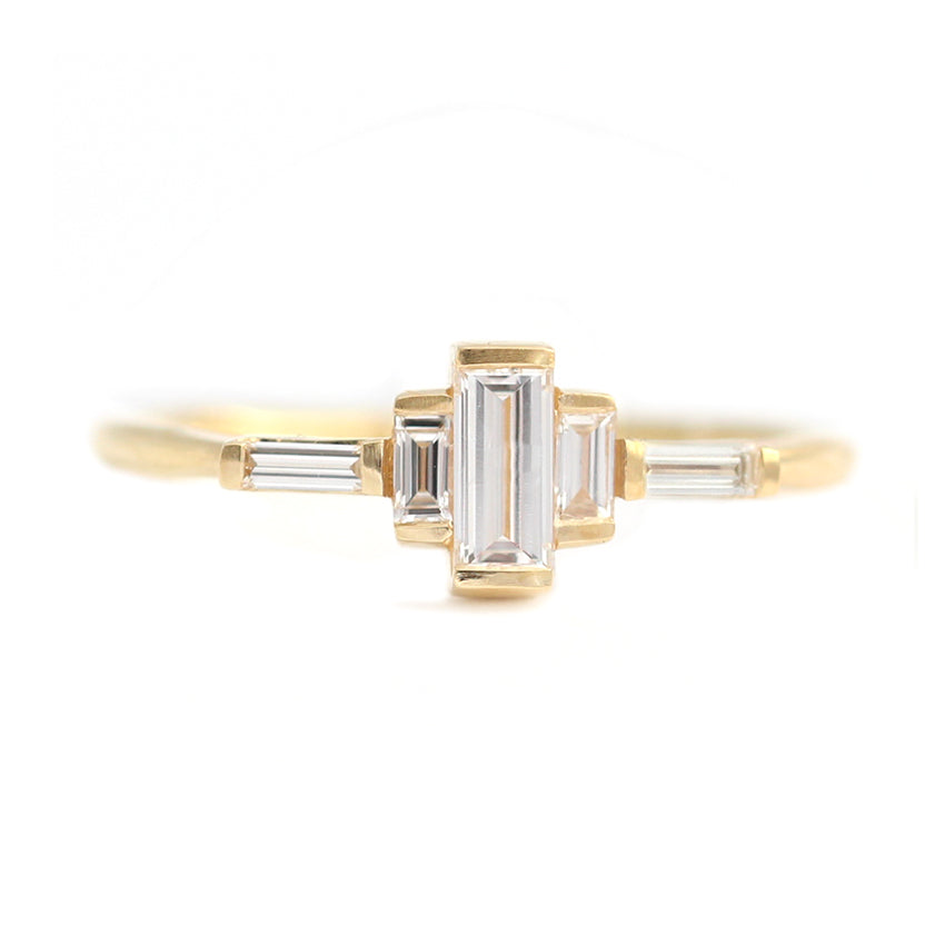 Baguette Diamond Cluster Engagement Ring - Art Deco Baguette – ARTEMER