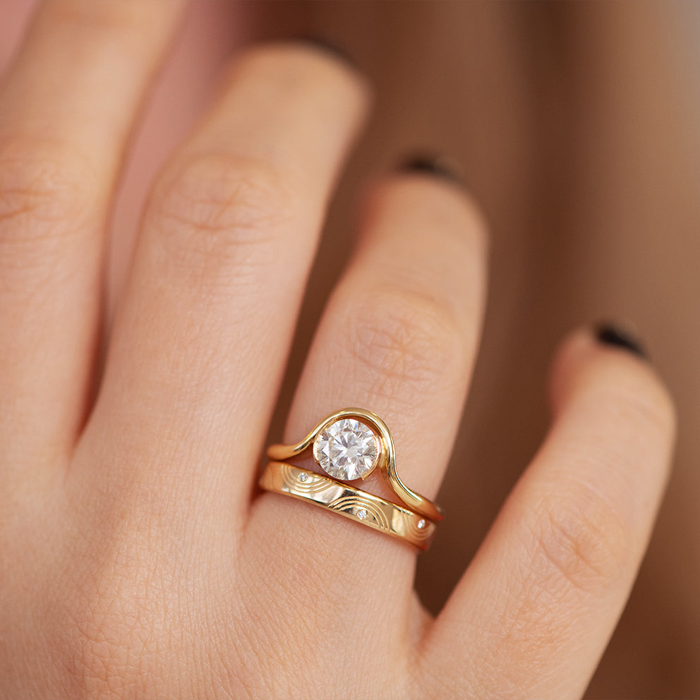 Engraved Diamond Ring   Wavy Wedding Band On Hand 6 ?v=1558594486