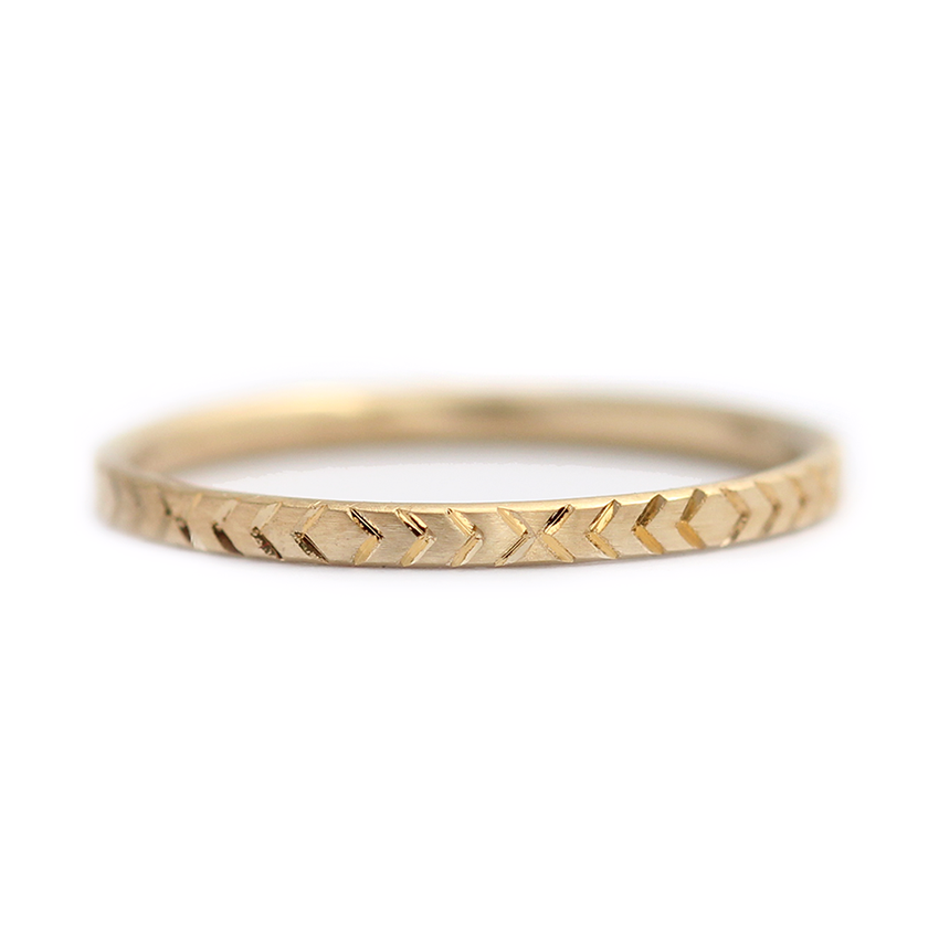 Geometric Wedding Ring Pattern Gold Ring ARTEMER