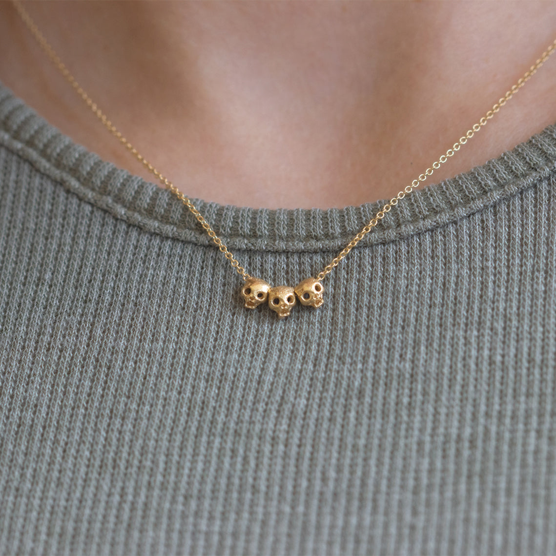 delicate skull necklace