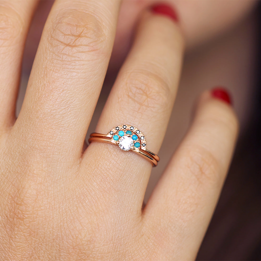 Diamond And Turquoise Wedding Rings Wedding Rings Sets Ideas