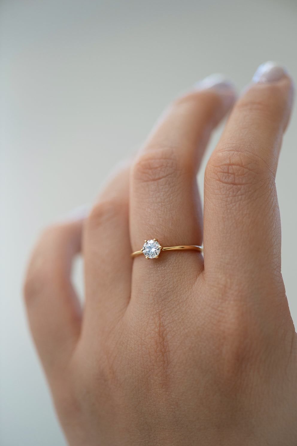 Solitaire Engagement Ring Minimalist Diamond Ring ARTEMER