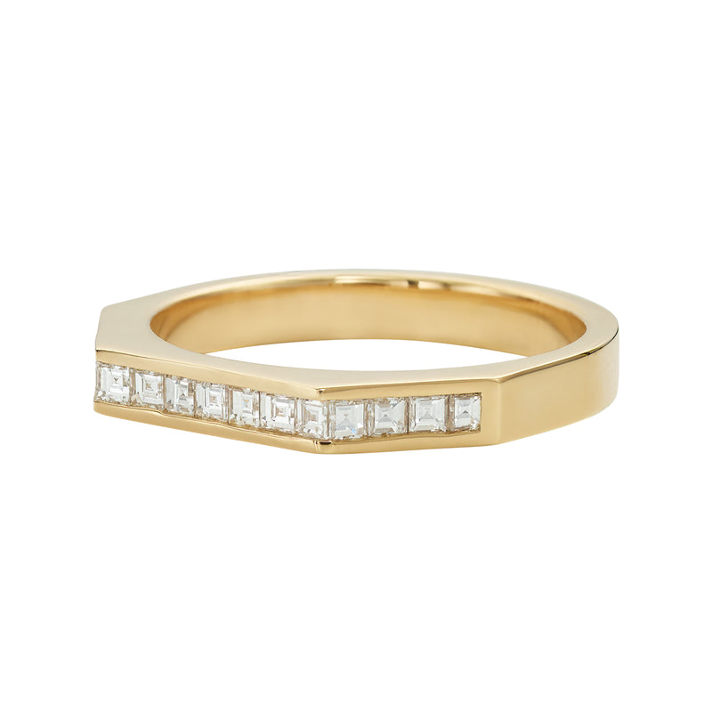 Carre cut Diamond Band - White carre cut Wedding Ring – ARTEMER