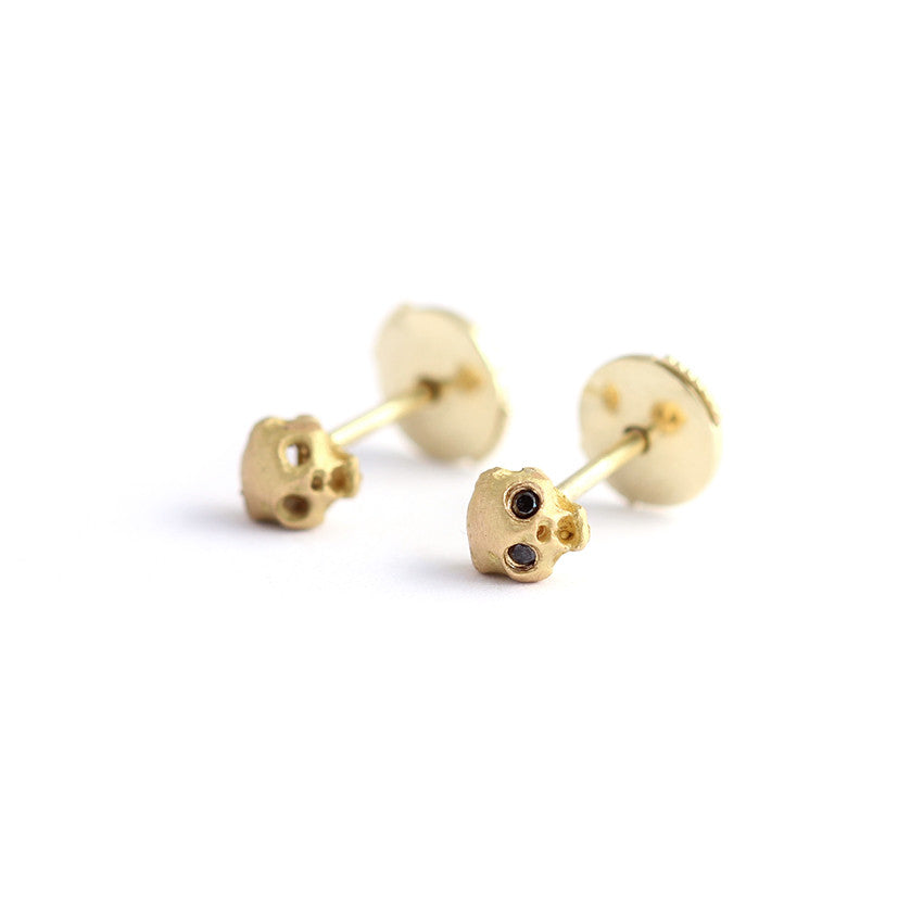 Gold Cat Skull Earrings – ARTEMER