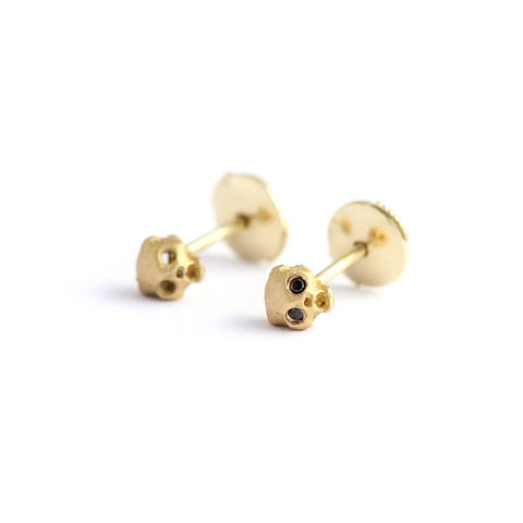 gold skull earrings