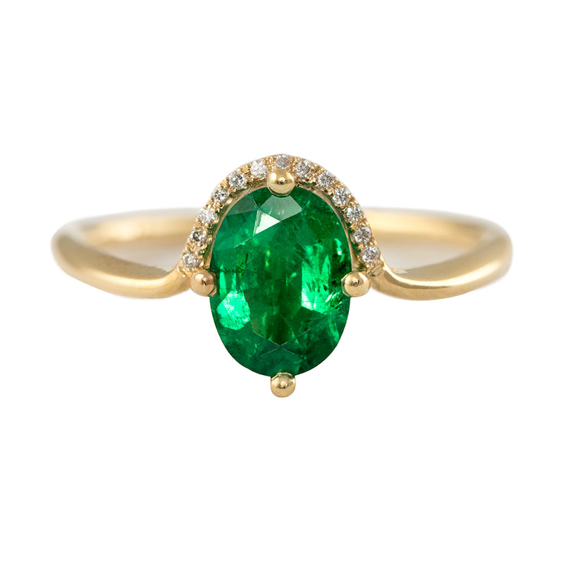 Floating Oval-Cut Emerald Engagement Ring – ARTEMER
