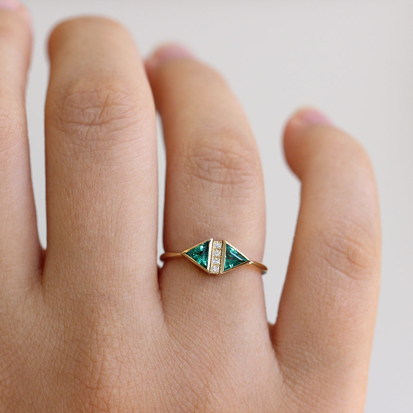 Emerald Art Deco Ring Emerald Engagement Ring