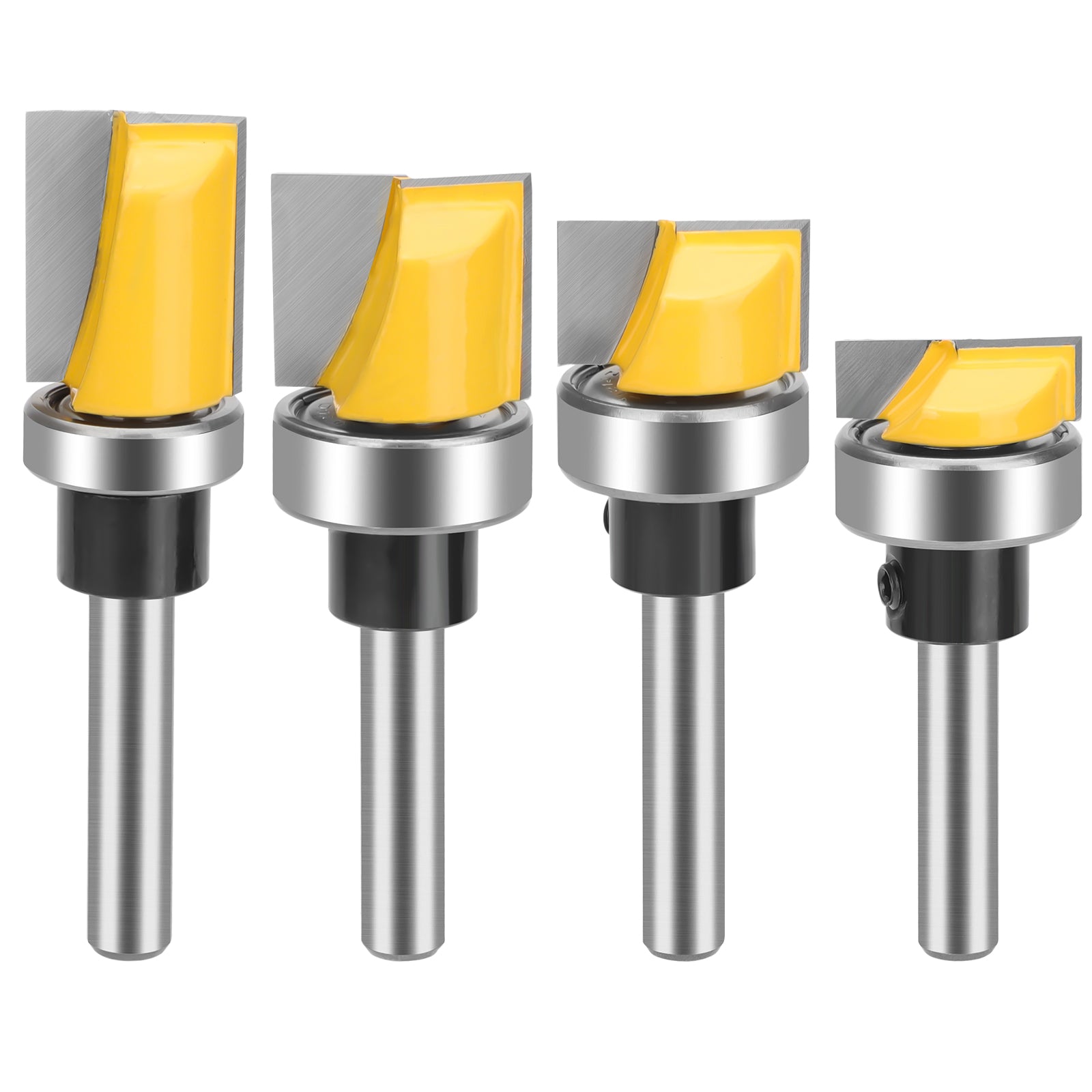 4Pcs Flush Trim Router Bits - 1/4" Shank Trim Hinge Mortising Flush Trim Router Bit - Cutter Wood Milling & Trimming Essentials