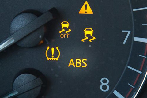 ABS warning light on car dash