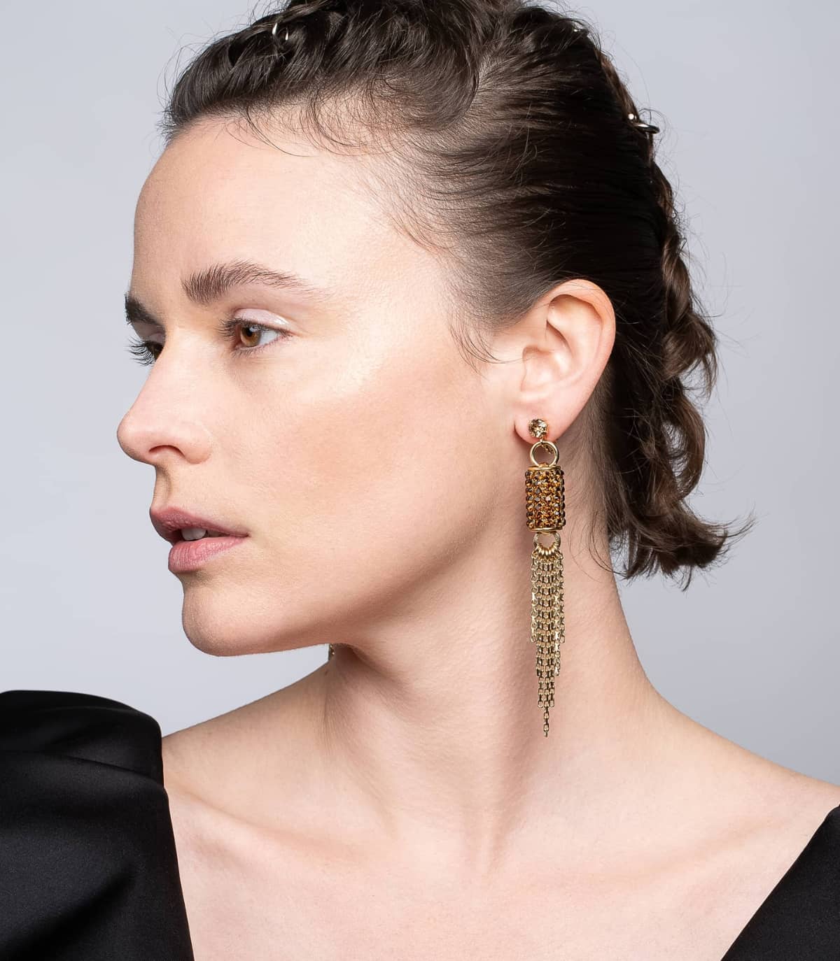 Loki Collection Rhinestone Dangle Earrings
