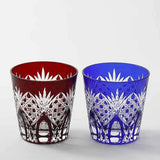 STAR ANISE OLD PAIR, Edo Kiriko Glass