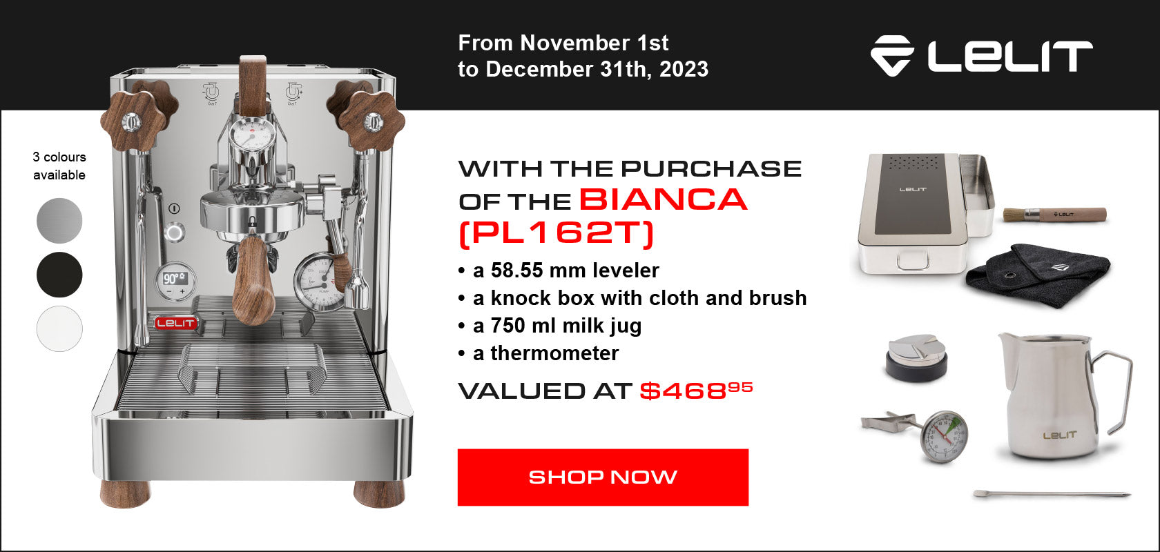 LELIT BIANCA PL162T V3 ESPRESSO MACHINE