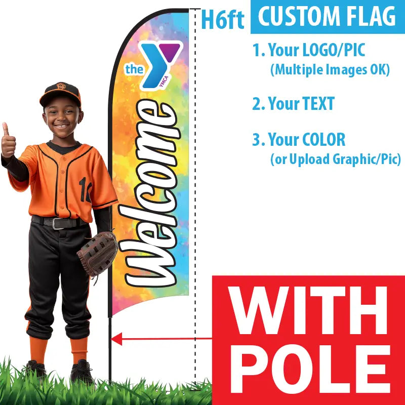 Feather Flag with Pole - 6 ft