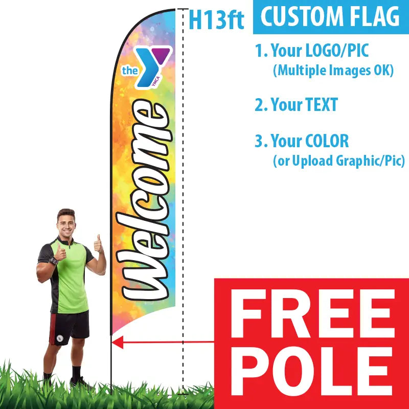 Feather Flag with Pole - 13 ft