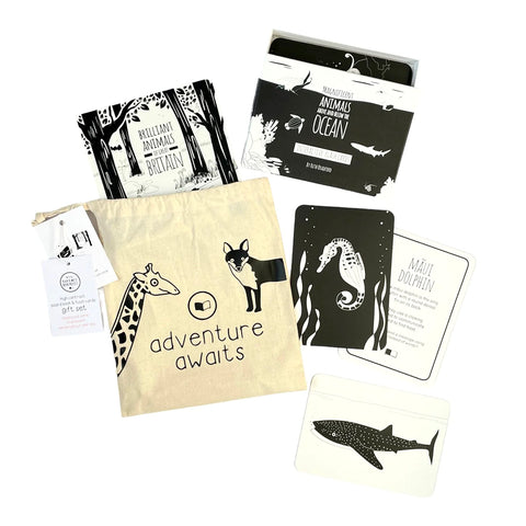 black and white book project gift set