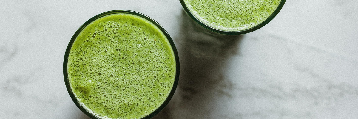 a glass of healthy avocado smoothie prepared