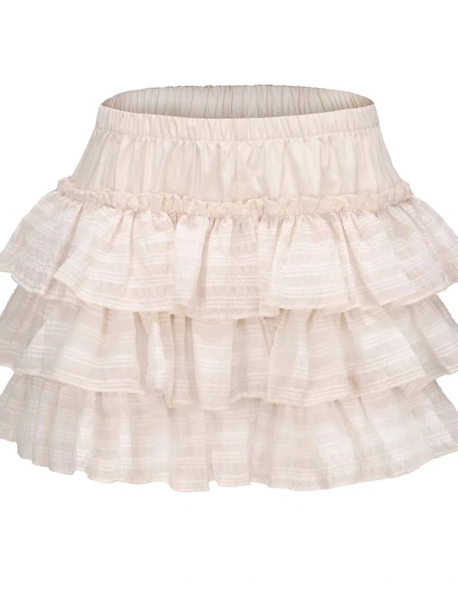 Ruffled Mini Skirt with Lace