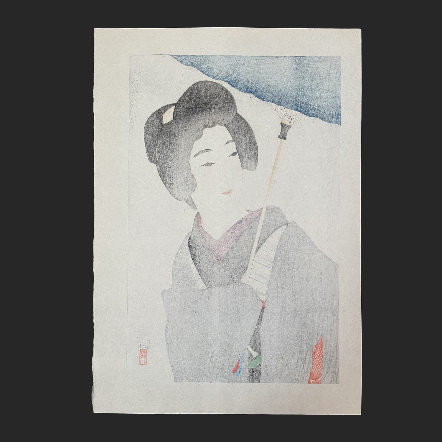 増田常徳 絵画 赤い背景のプロフィール 原画 油絵 - 美術品