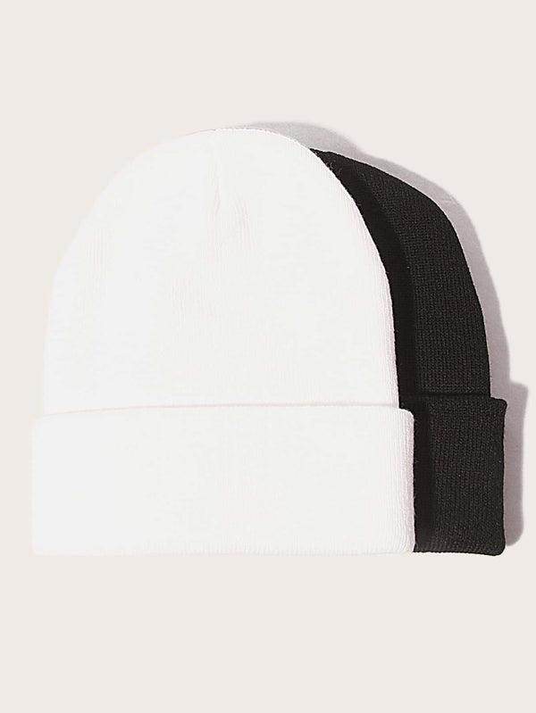 2pcs Women Letter Embroidery Beanie