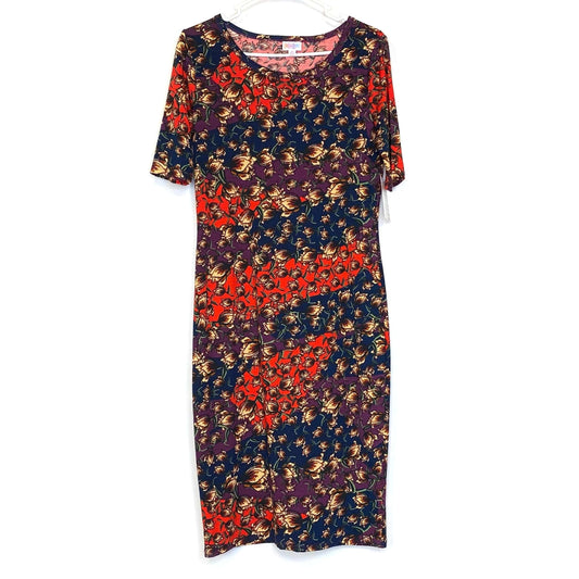 LuLaRoe Womens L Orange/Red Floral Julia Shift Dress Scoop Neck ½ Slee –  Parsimony Shoppes