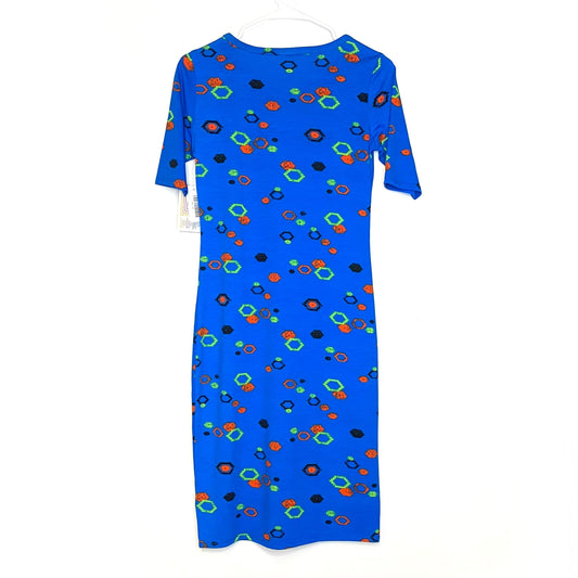 LuLaRoe Womens Size XXS Multicolor Jacks Print Julia Dress Scoop Neck –  Parsimony Shoppes