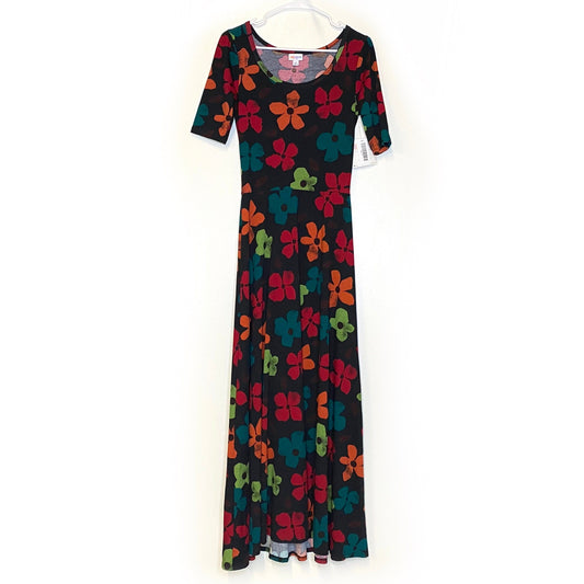 LuLaRoe Womens Size 3XL Brown Maria Leopard Print Maxi Dress S/s