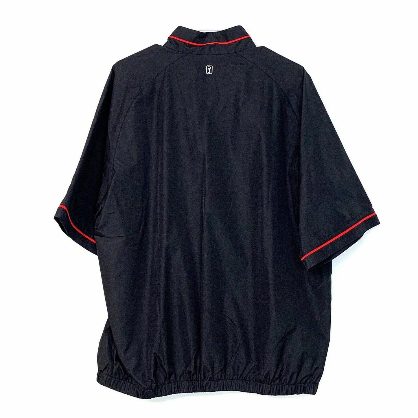 PGA Tour Mens Size L Black Red Golf Windbreaker Jacket Short Sleeve