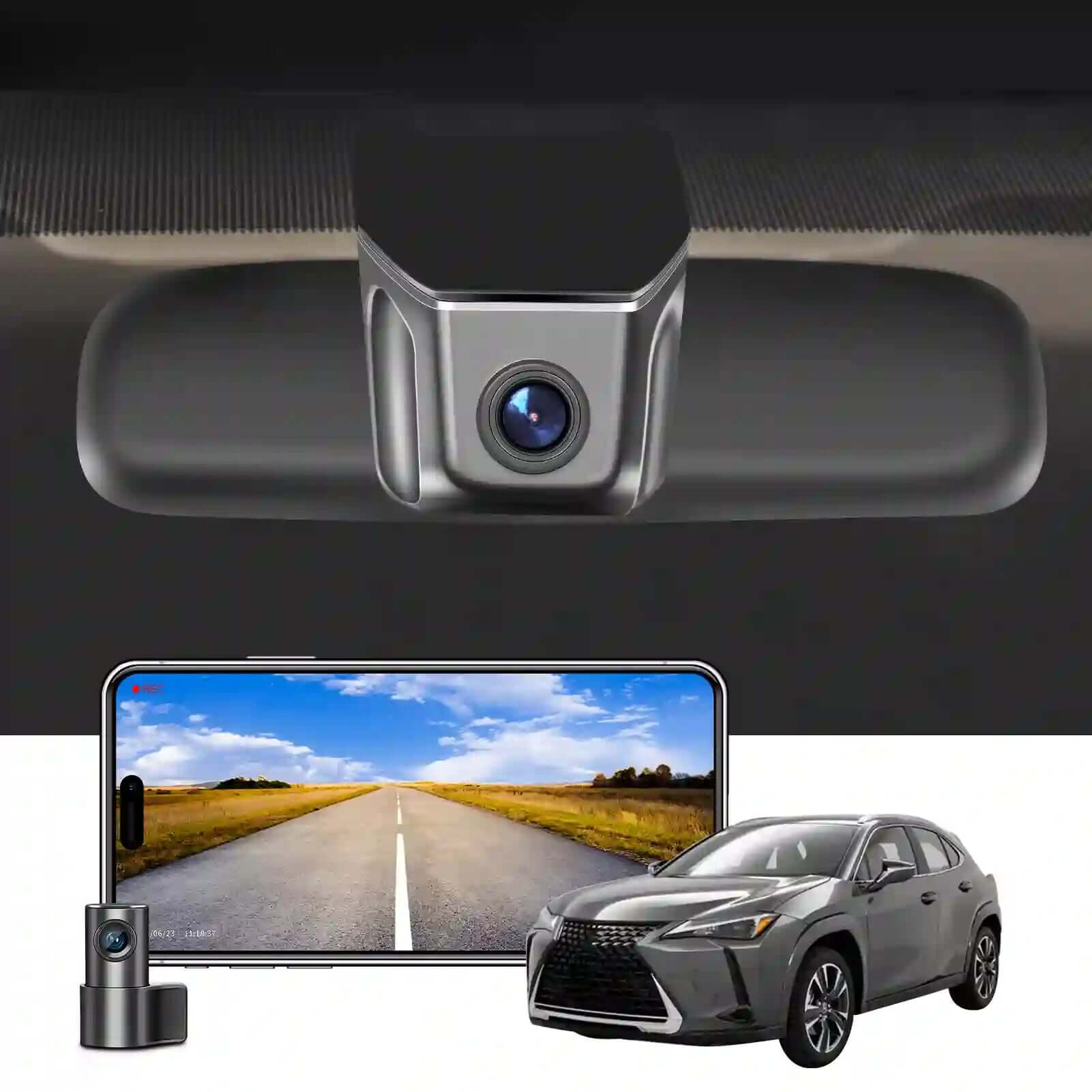 Mangoal Front 4K & Rear 1080p Dash Cam Custom for Lexus UX 2019 2020 2021 2022 2023 2024 2025 (Model A),OEM Look, UHD 2160P Video,Parking Mode, WiFi & App,Loop Recording,Easy to Install, 128GB Card