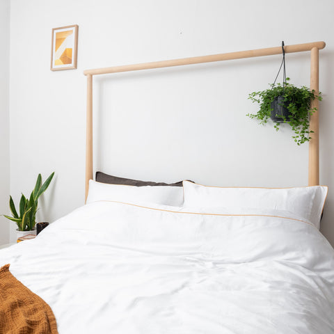 bed with bamboo bedding