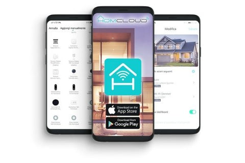 applicazione per impianto domotico smart fai da te a basso costo con Homcloud compatibile con gli assistenti vocali Alexa e Google Home