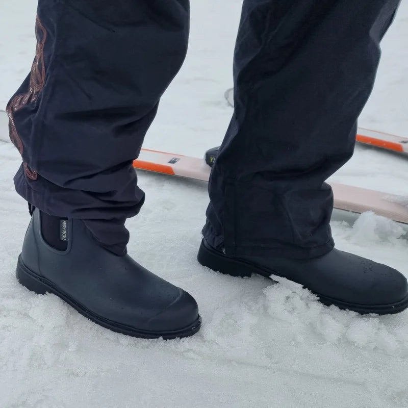 black boots on snow