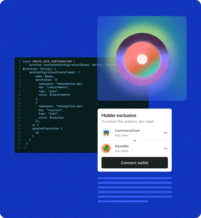 Animation of sample code for creating a gating configuration in a developer’s terminal