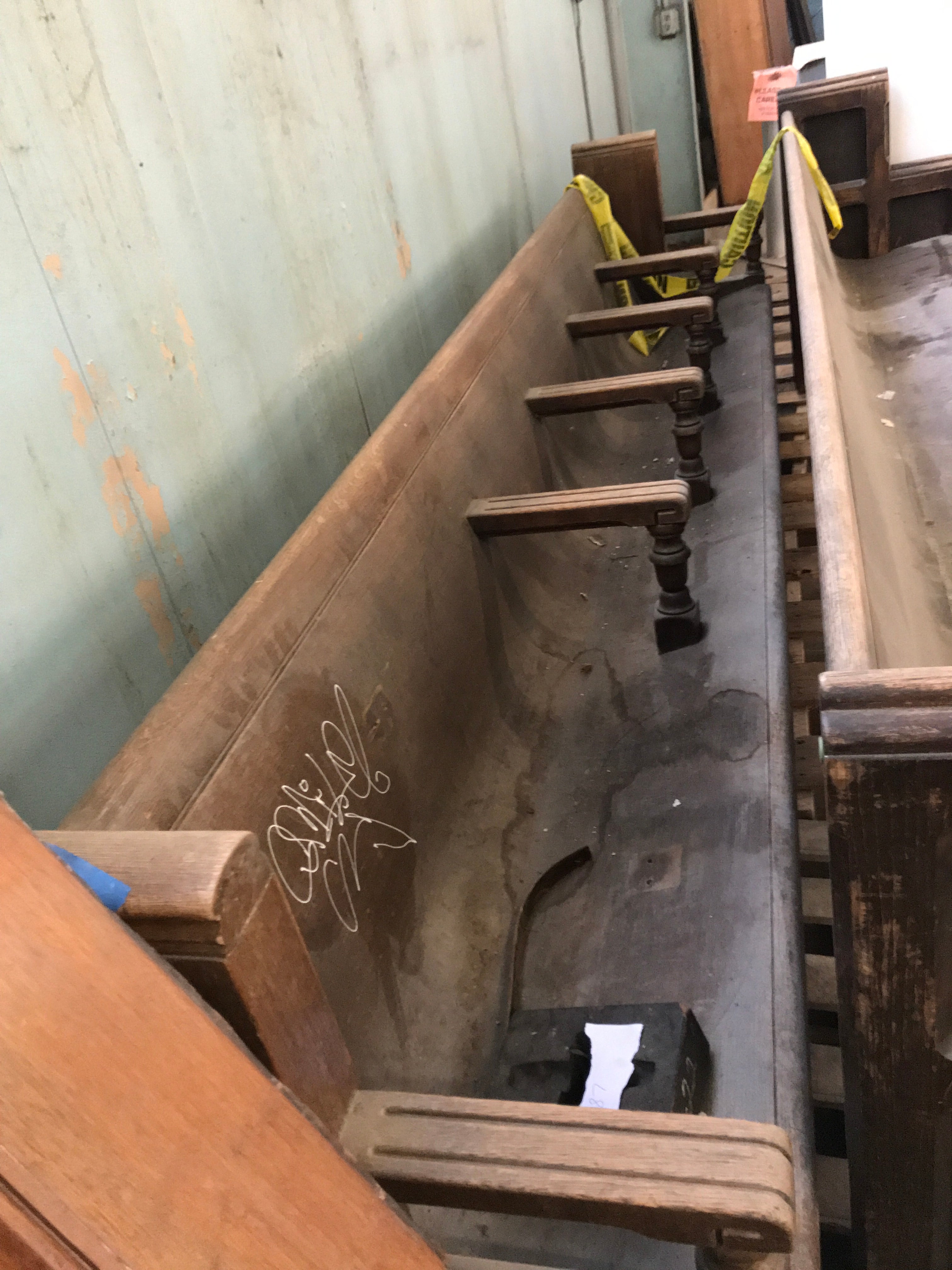 1930 Vintage Court Bench 10’ 3” length height 36 1/2” - Rebuilders Xchange