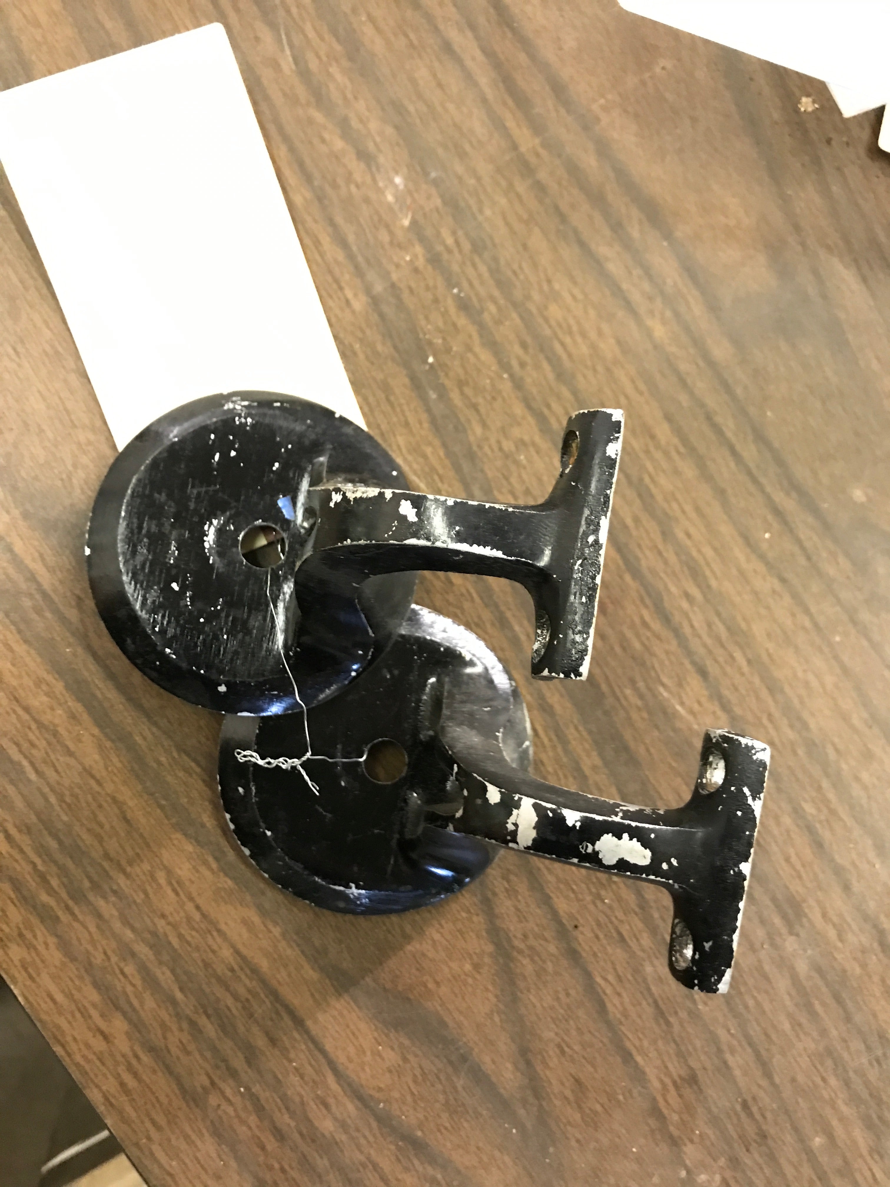 Pair of Cast Aluminum Handrail Brackets with Curved Rocker - Rebuilders Xchange