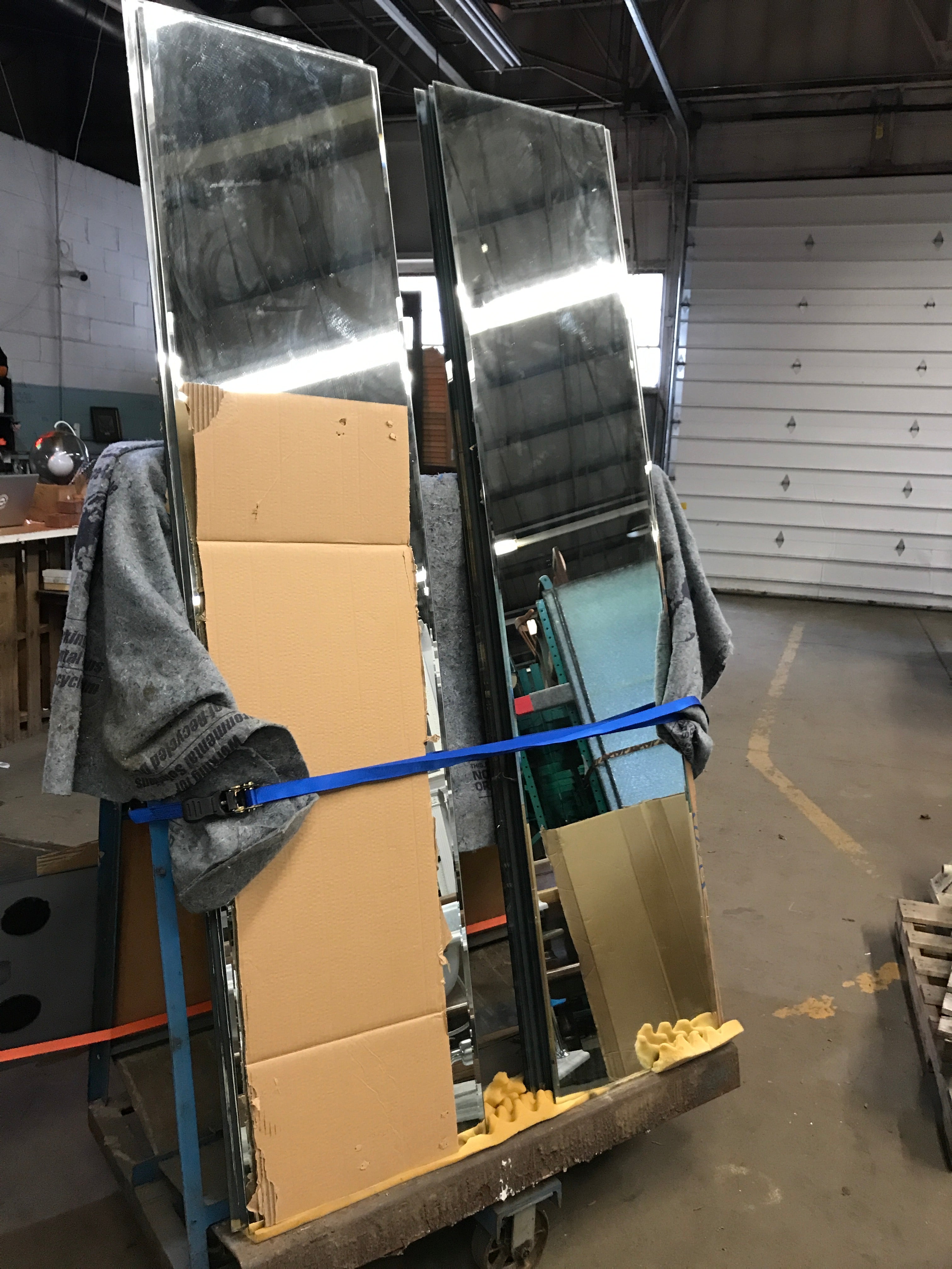 Beveled edge tall mirror
