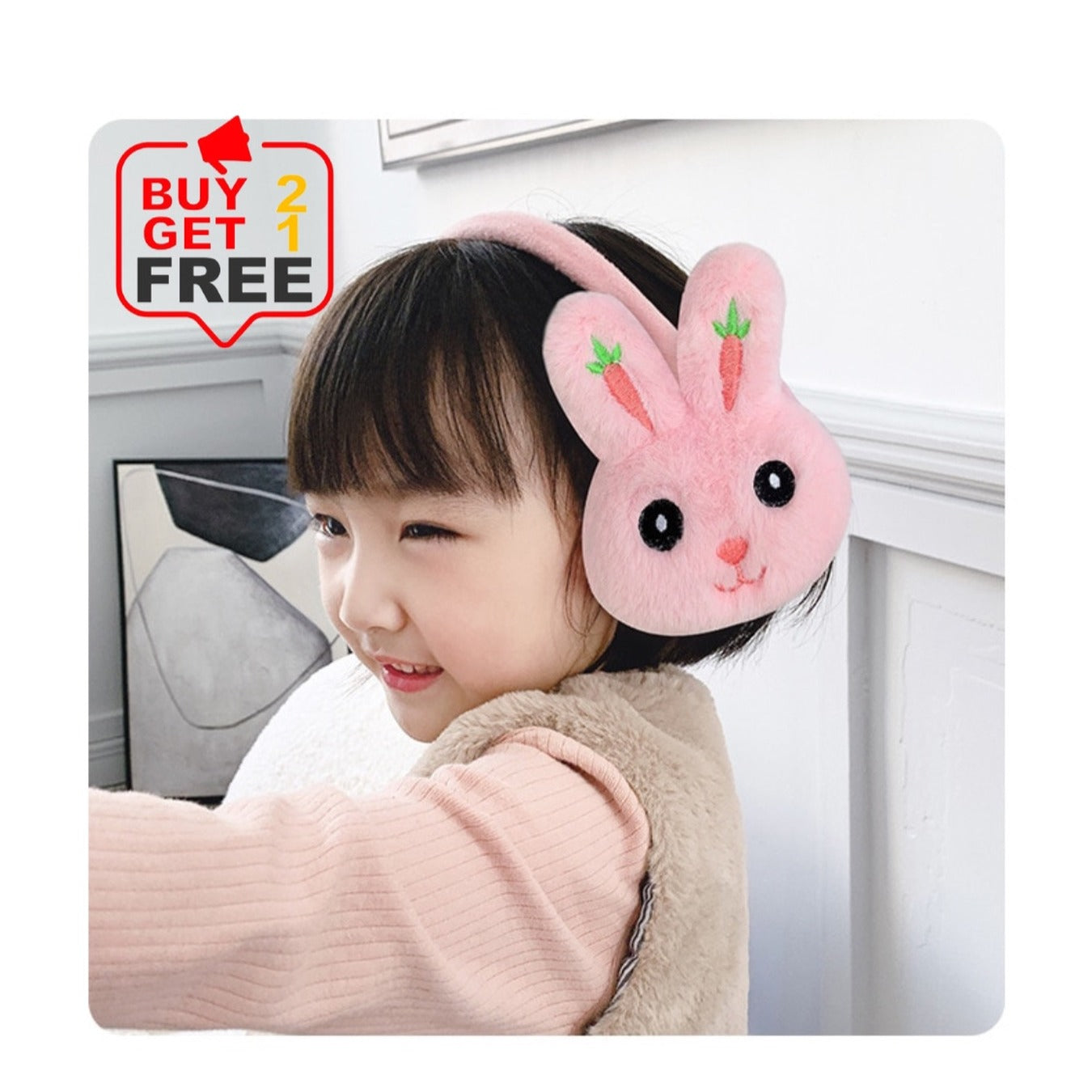 Buy 2 Cute Rabbit Warm Plush Kids Ear Muffs