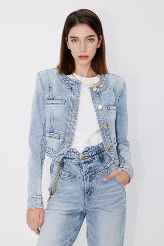 Stylish Cropped Denim Jacket