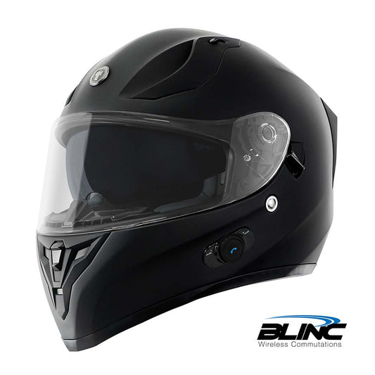 TheLAShop Bluetooth Motorcycle Helmet Matte Black DOT Full Face –