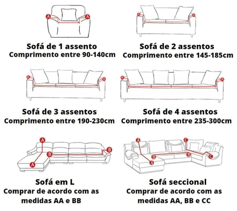 Capas de sofás para todos os modelos e tamanho impermeável