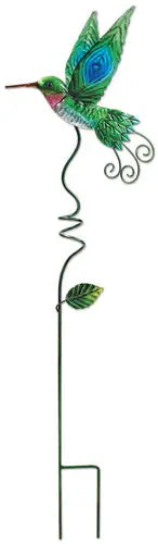 Hummingbird Metal Painted Garden Stake, Metal - Iron Owl 